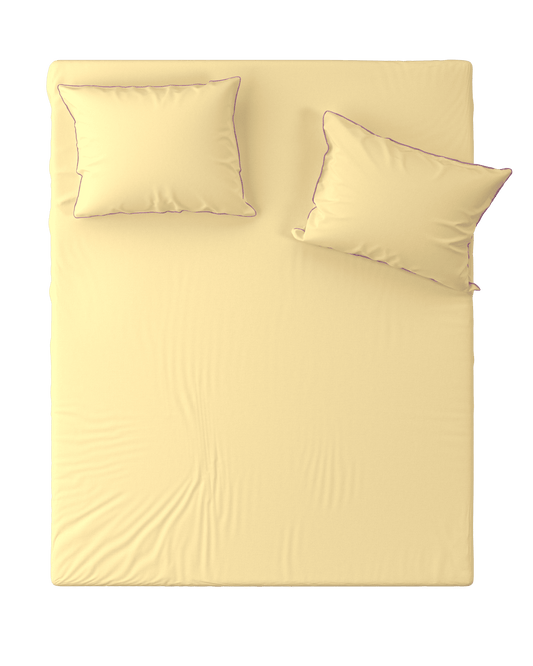 Flat Sheet BORDERLINE: Butter Yellow