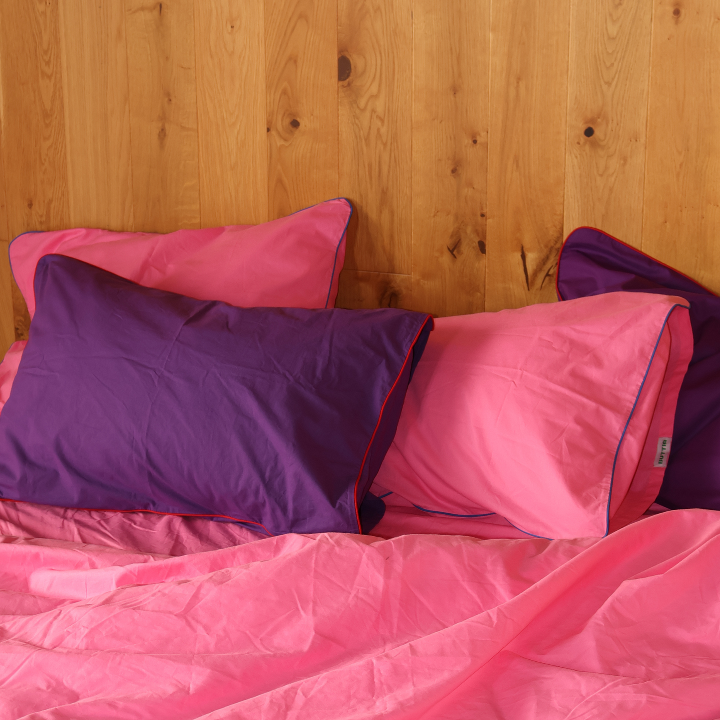 Pillowcase BORDERLINE Combo 04: Navy on Hot Pink