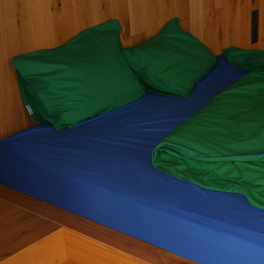 Pillowcase BORDERLINE Combo 03: Navy on Green