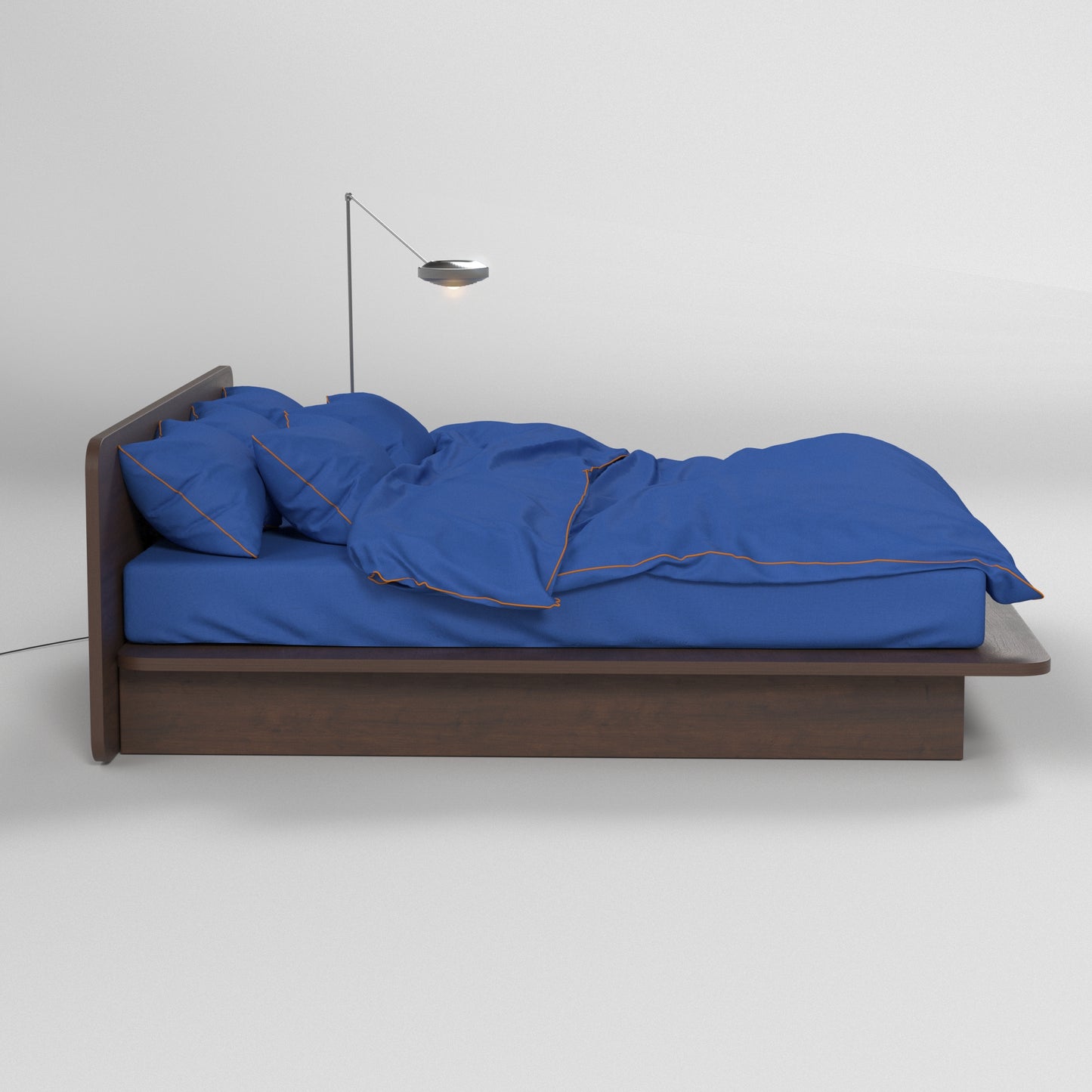 Bedding Set BORDERLINE Combo 06: Orange on Navy Blue (Fitted Sheet)