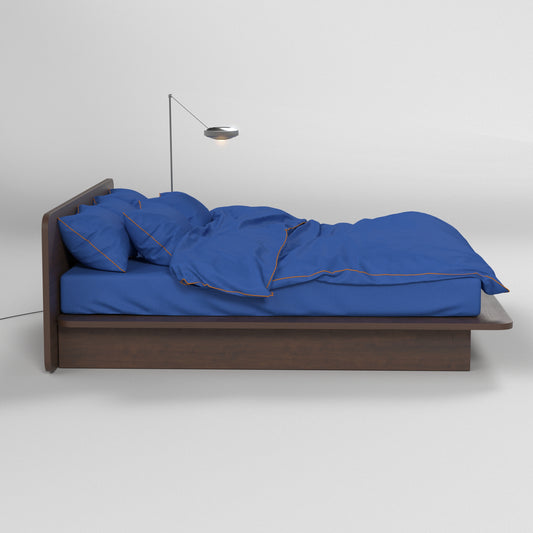 Bedding Set BORDERLINE Combo 06: Orange on Navy Blue (Fitted Sheet)