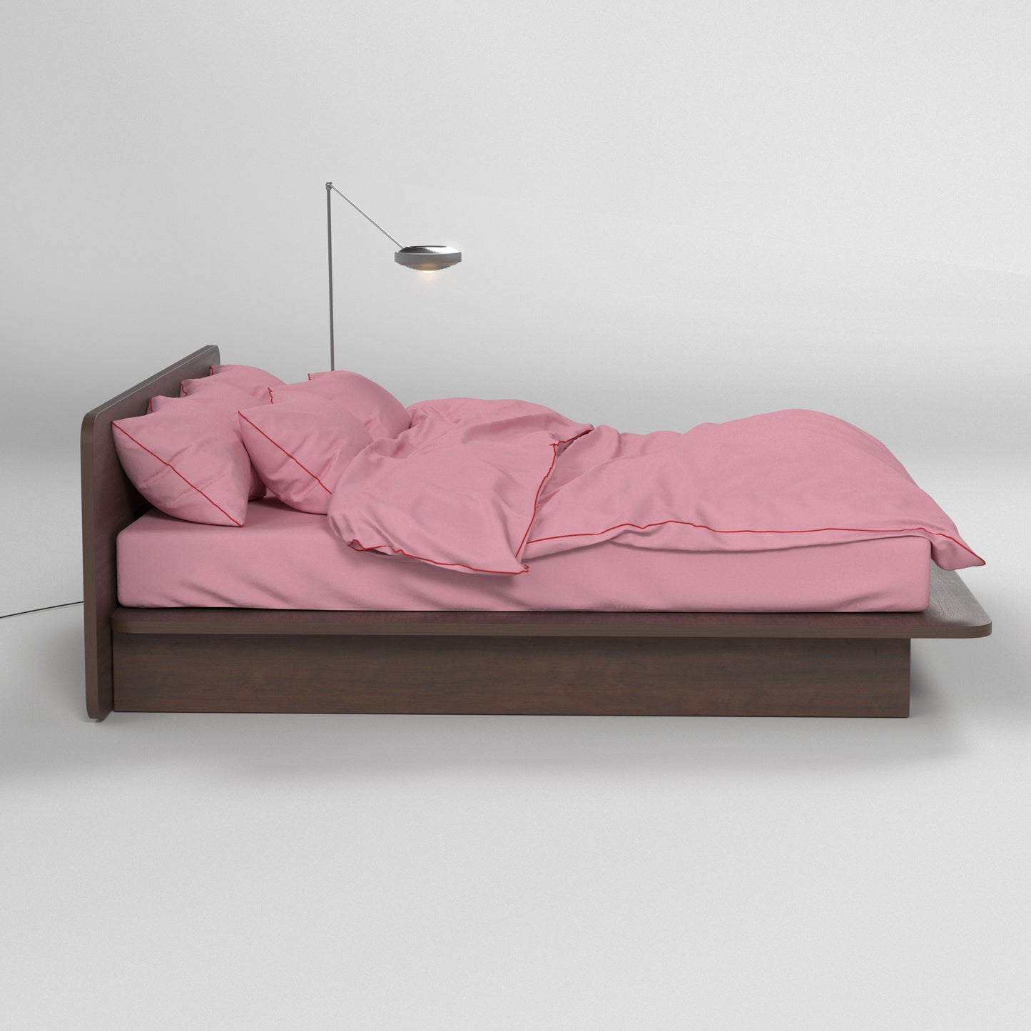 Bedding Set BORDERLINE Combo 05: Red on Dusty Pink (Fitted Sheet)