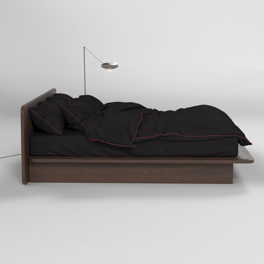 Bedding Set BORDERLINE Combo 09: Hot Pink on Black (Fitted Sheet)