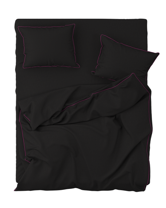 Duvet cover BORDERLINE Combo 09: Hot Pink on Black