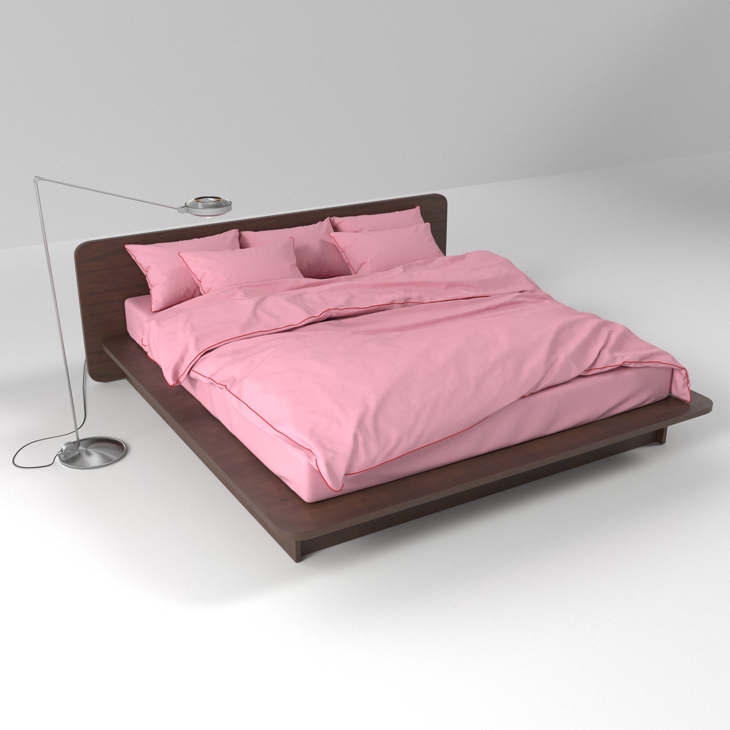 Bedding Set BORDERLINE Combo 05: Red on Dusty Pink (Fitted Sheet)