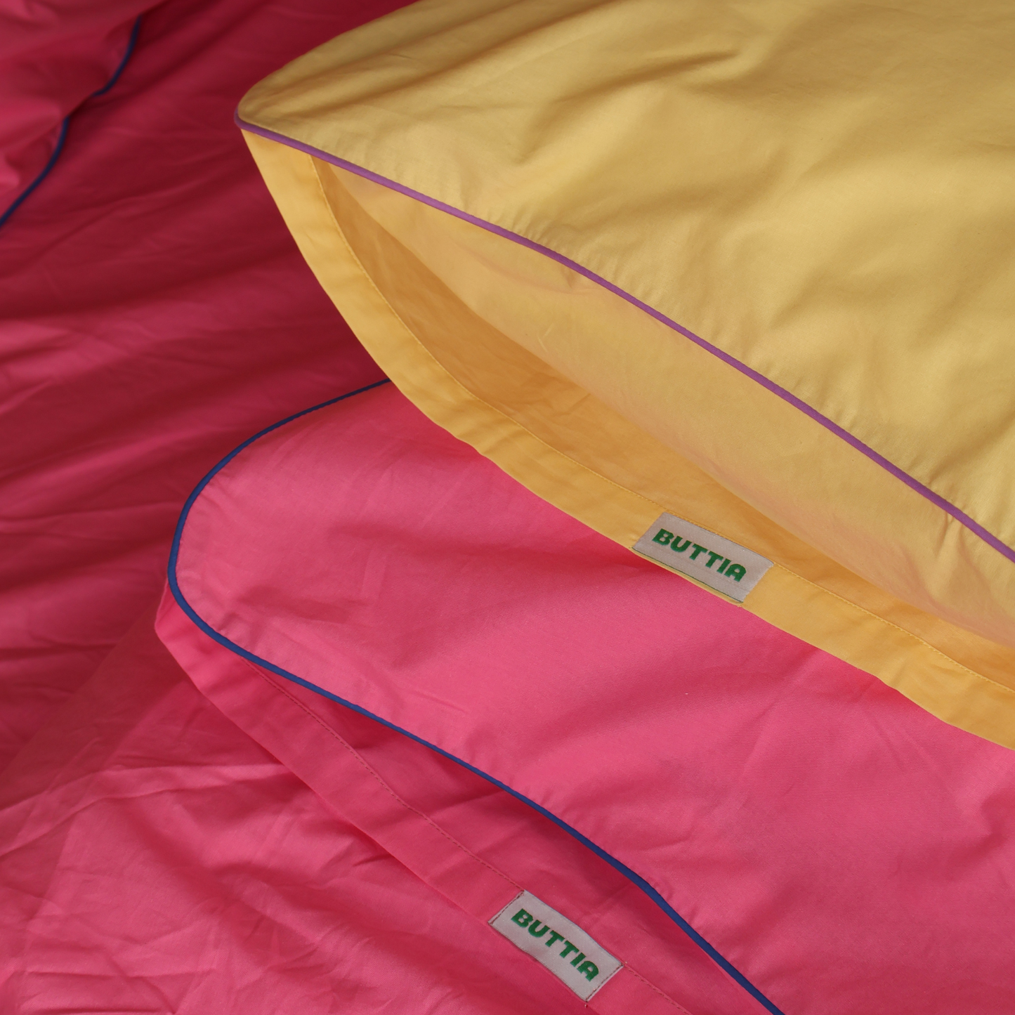 Pillowcase BORDERLINE Combo 02: Lavender on Butter Yellow