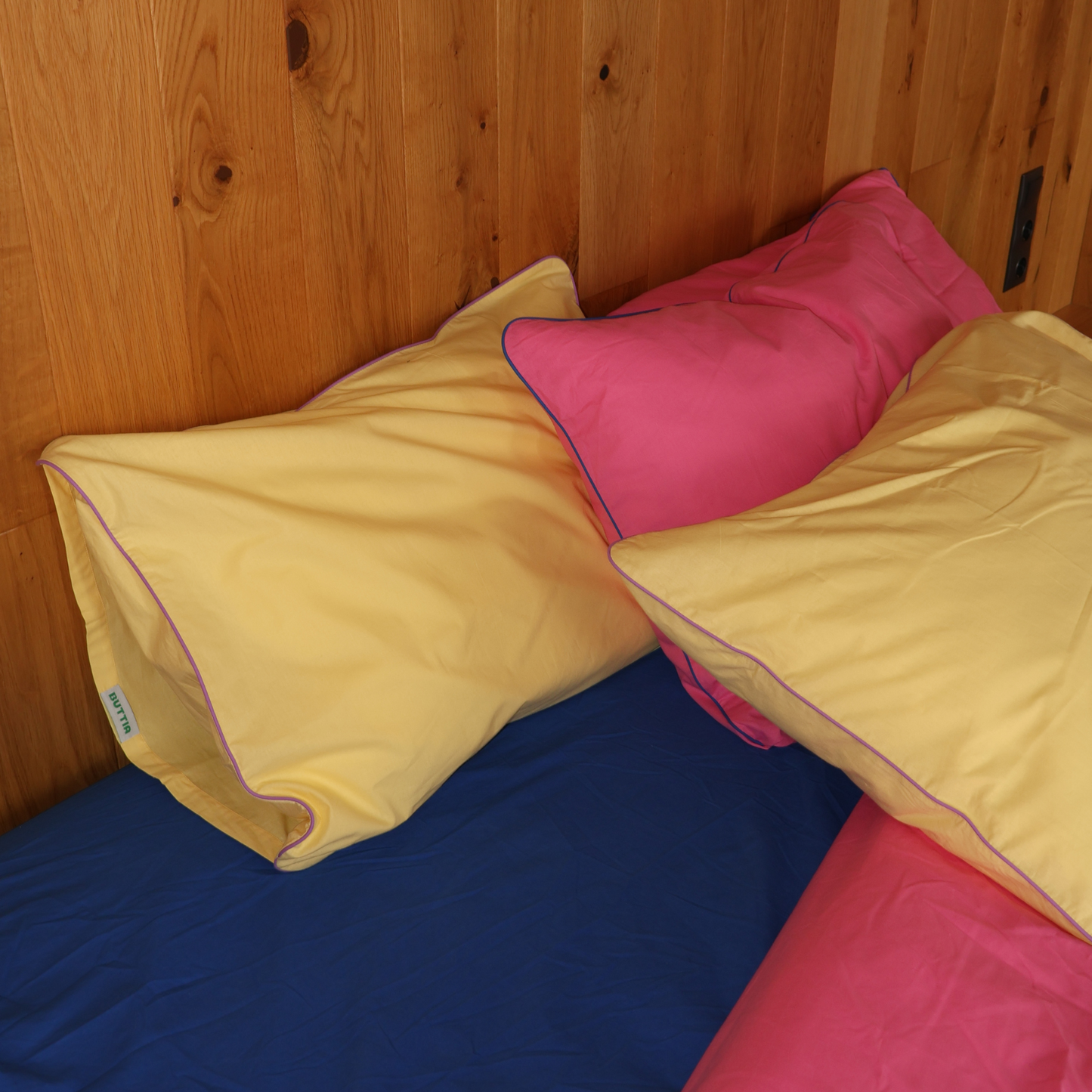 Pillowcase BORDERLINE Combo 02: Lavender on Butter Yellow