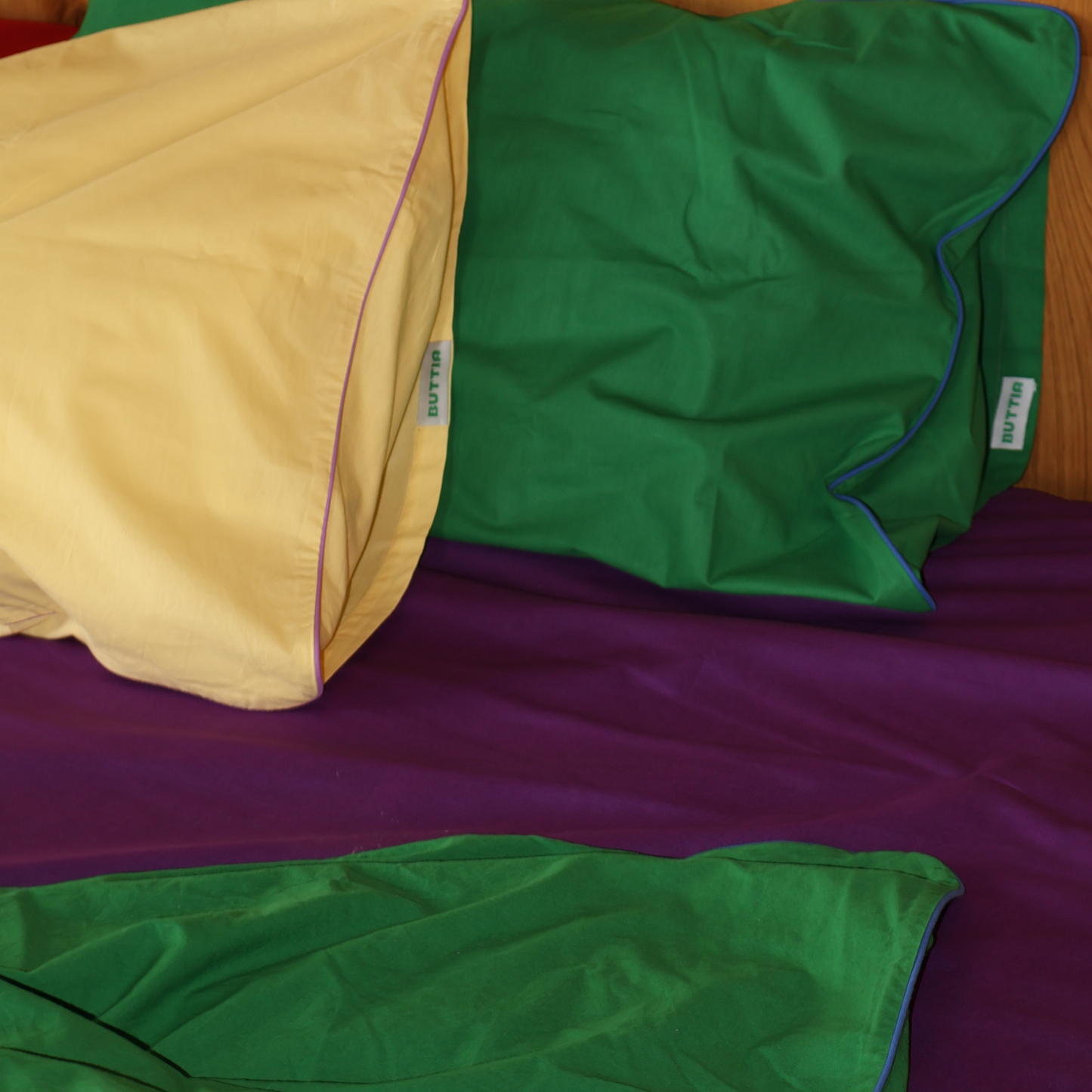 Pillowcase BORDERLINE Combo 03: Navy on Green