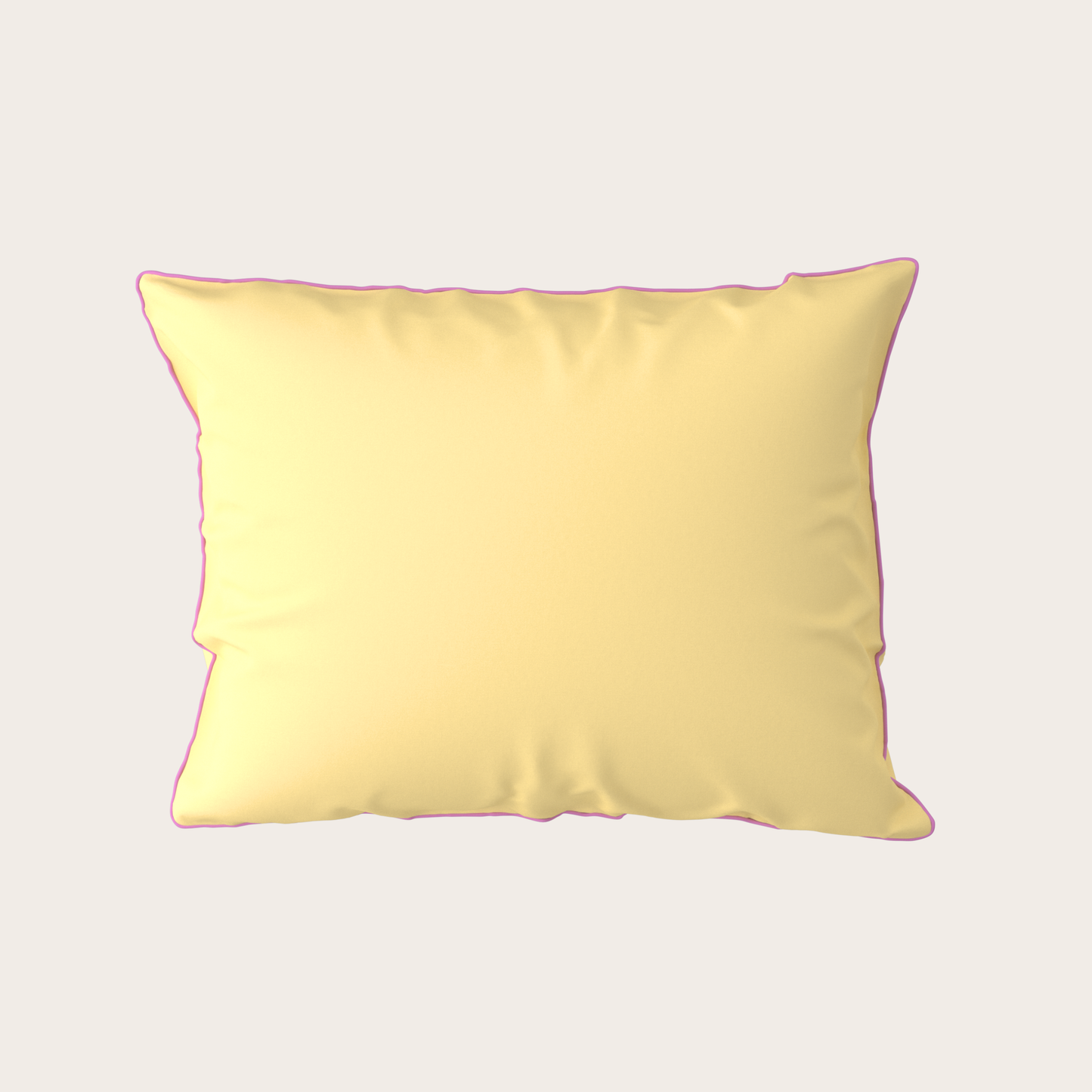 Yellow pillow on a light gray background