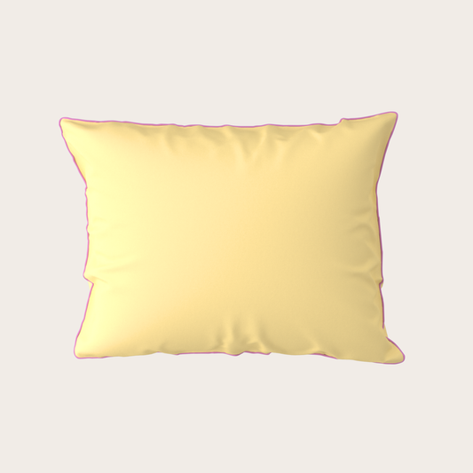 Yellow pillow on a light gray background