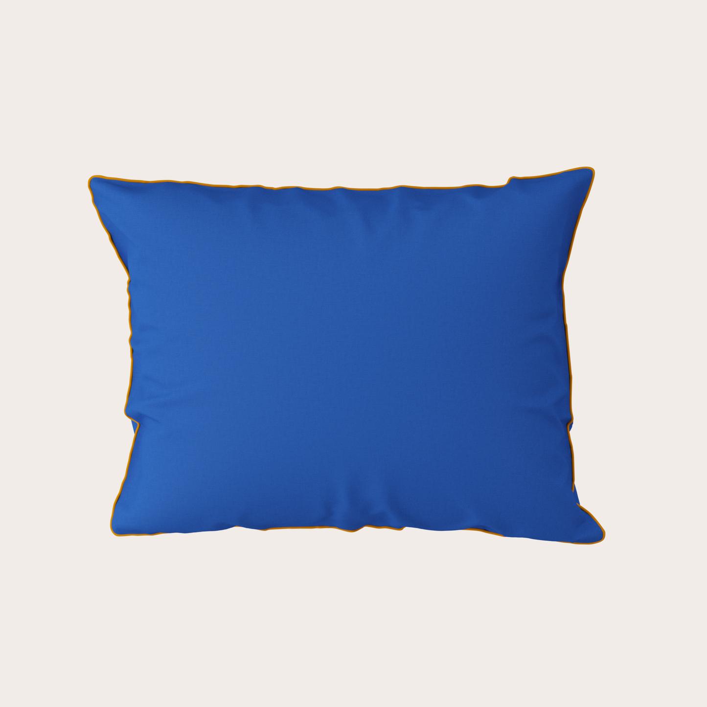 Blue pillow on a light gray background