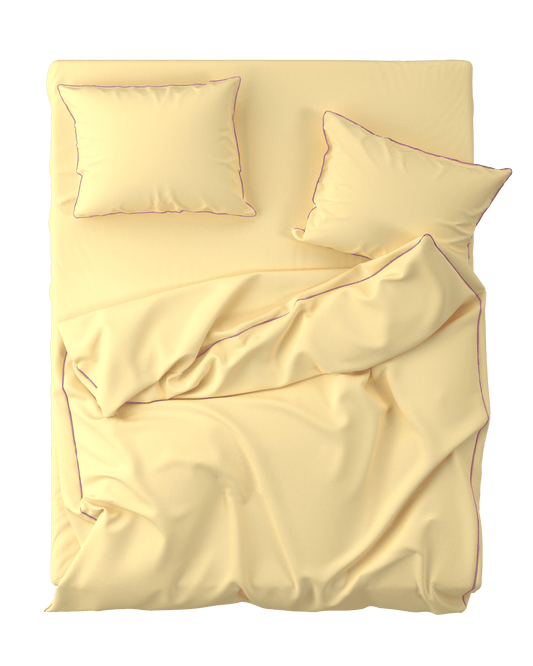 Duvet cover BORDERLINE Combo 02: Lavender on Butter Yellow