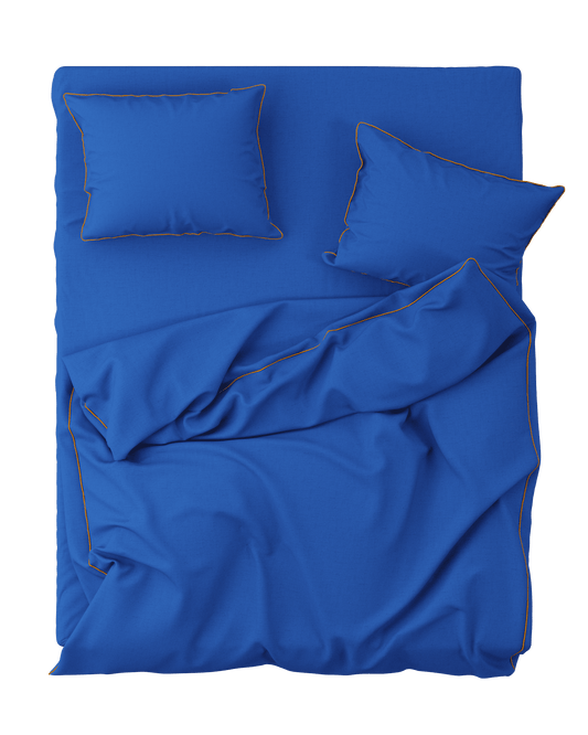 Duvet cover BORDERLINE Combo 06: Orange on Navy Blue