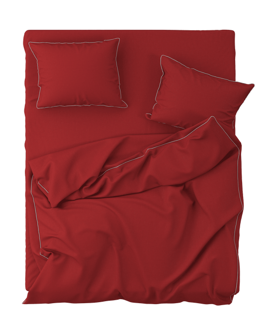 Duvet cover BORDERLINE Combo 08: White on Red