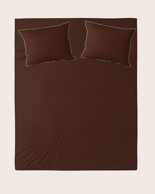 Fitted Sheet BORDERLINE: Chocolate