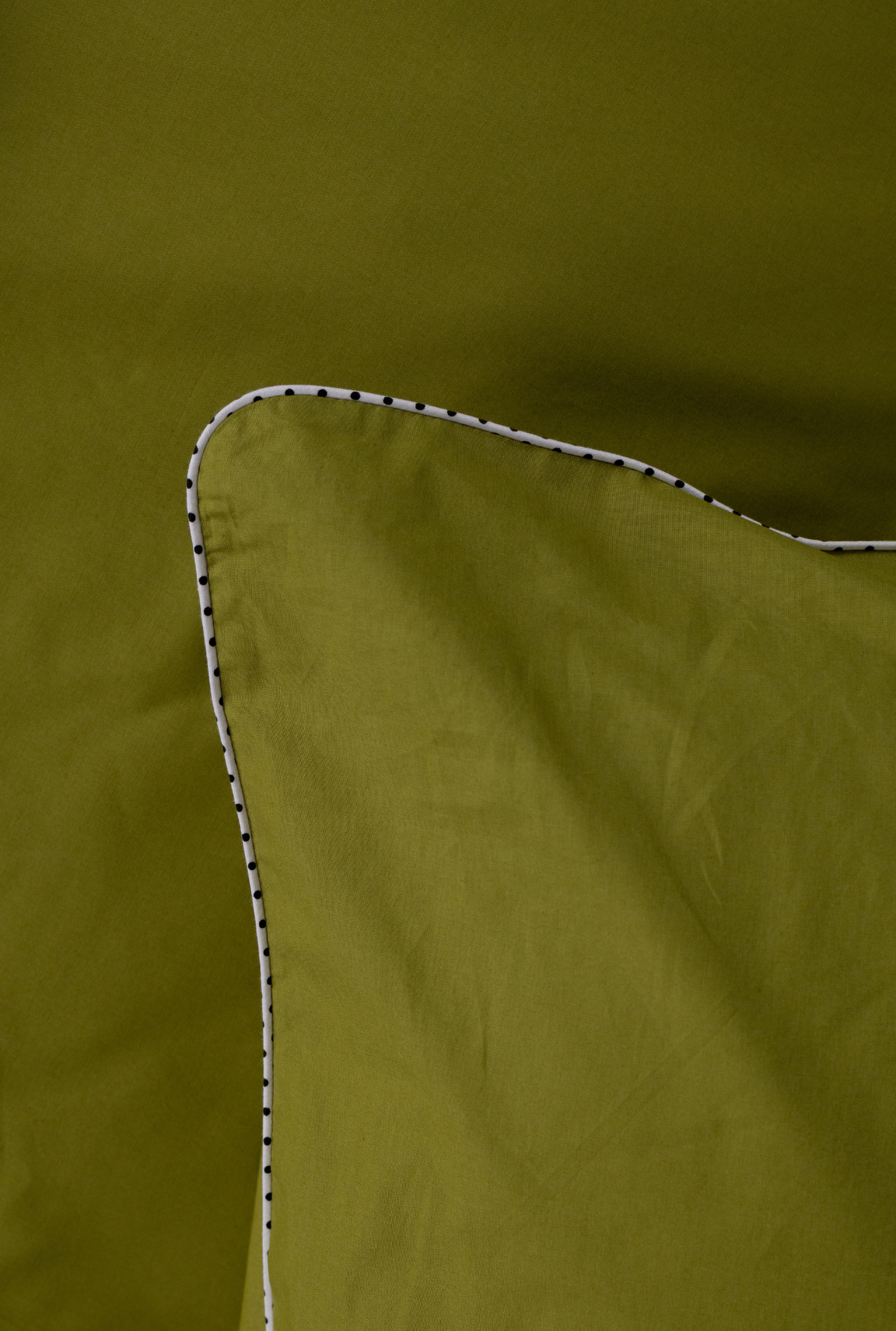 Bed Linen Set BORDERLINE Combo 11: Polka Dots on Olive