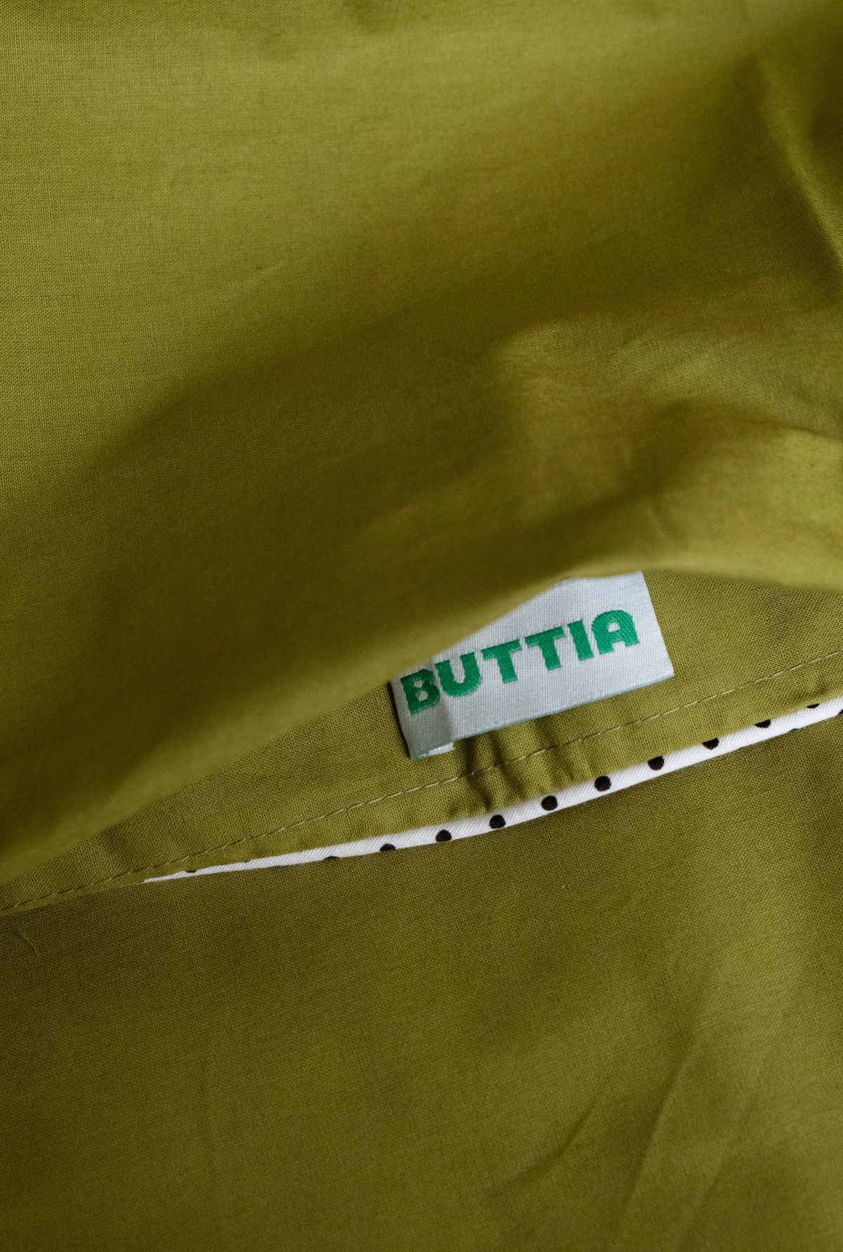 Bed Linen Set BORDERLINE Combo 11: Polka Dots on Olive