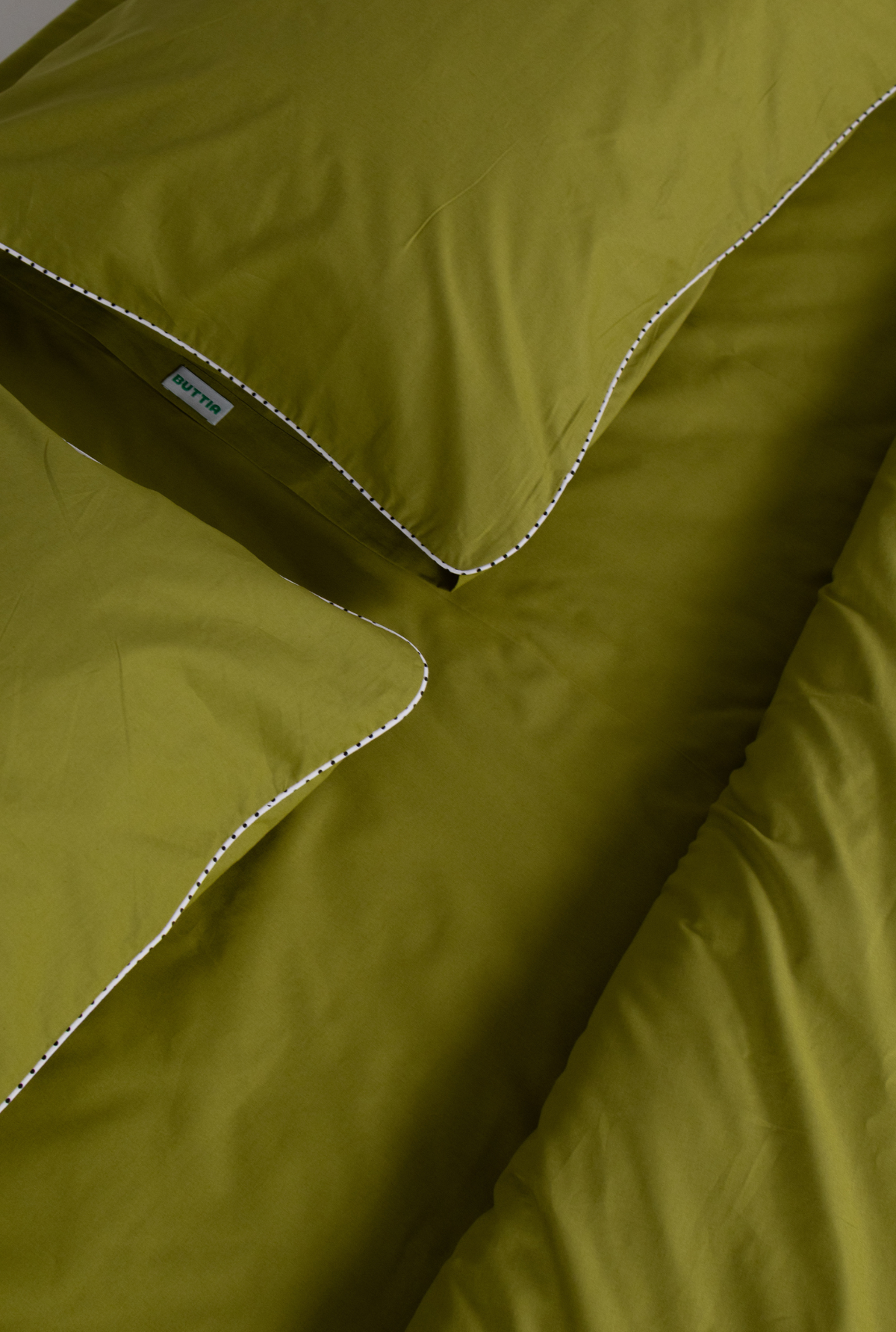 Bed Linen Set BORDERLINE Combo 11: Polka Dots on Olive